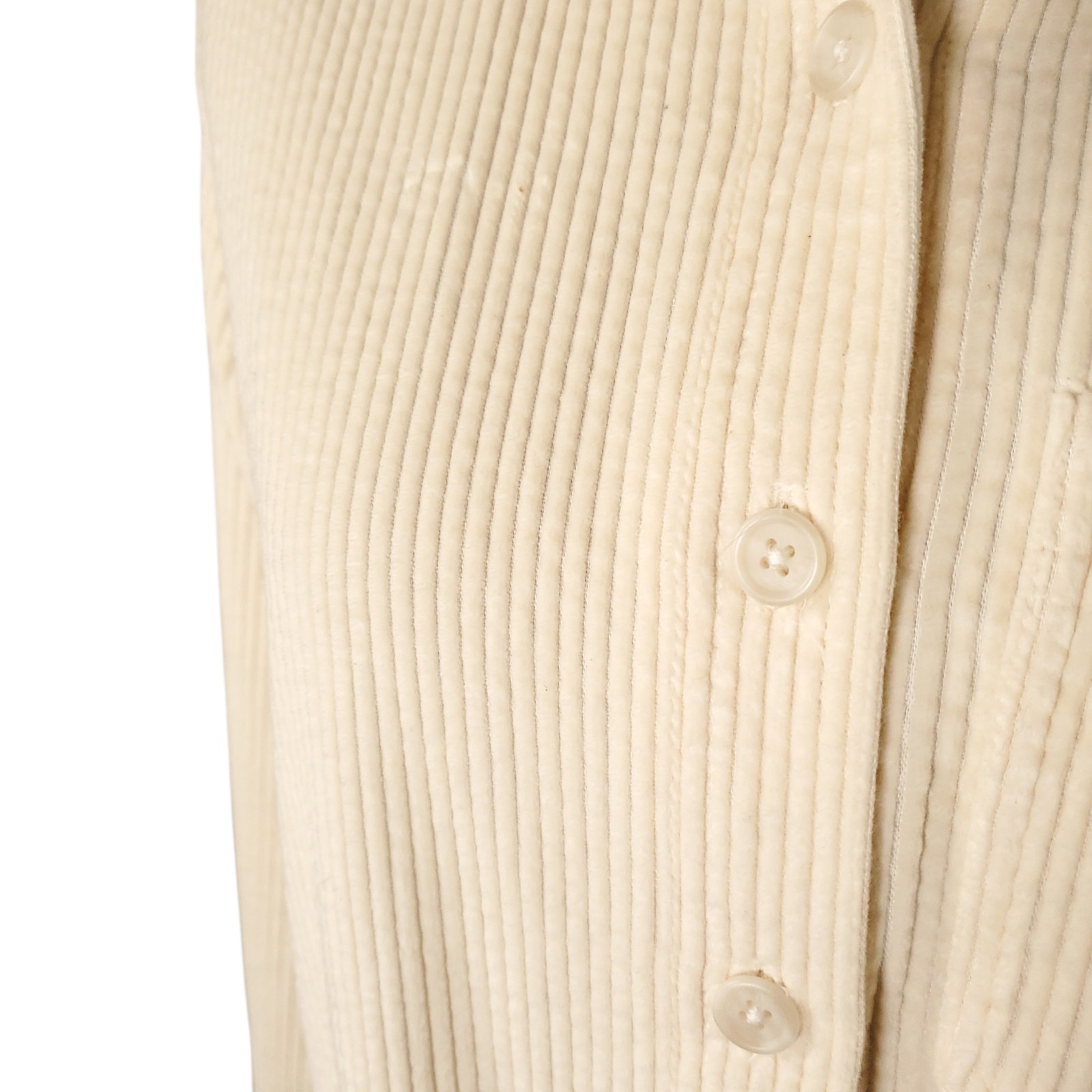 Ll Bean Cream Corduroy Shirt Wide Wale Long Sleeve Button Down Top Petite Sz Xsp — image 4 of 8
